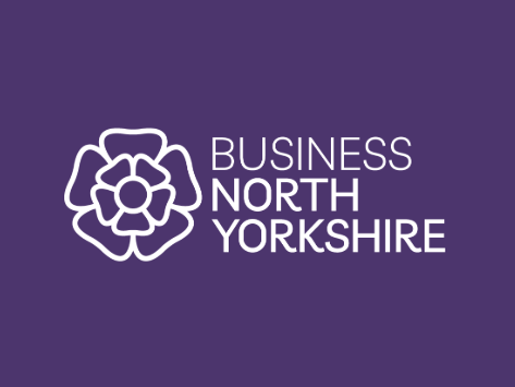 Business North Yorkshire logo on purple background.